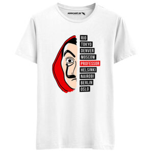 Half Dali Mask Money Heist White T-Shirt